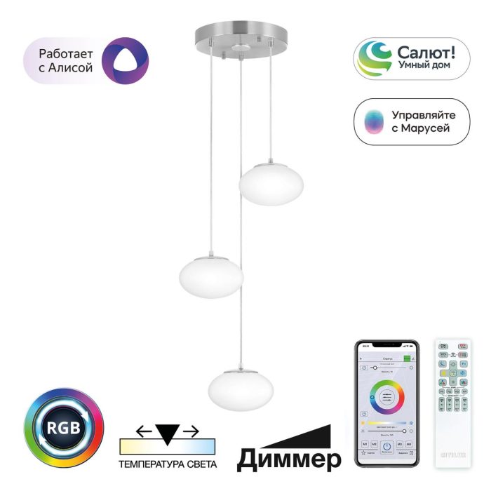 Подвесной светильник Citilux ATMAN SMART CL226A031 Матовый хром