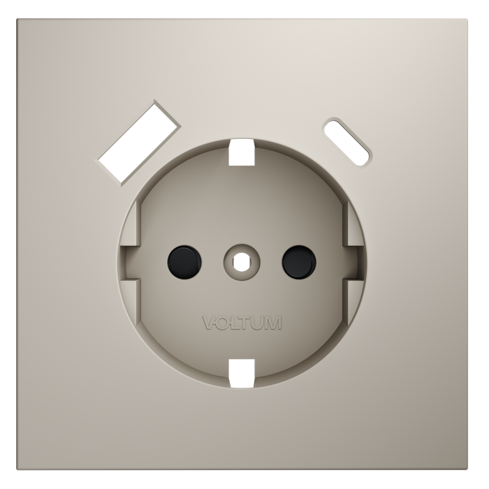 Накладка для розетки с заземлением и защитными шторками, с USB A+C, S70 (кашемир)