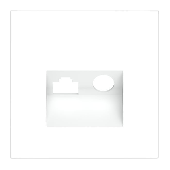 Накладка для розетки TV+RJ45 кат. 6, S70 (белый матовый)