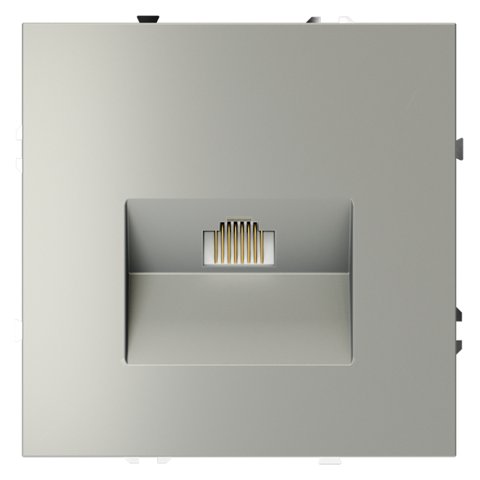 Розетка компьютерная встраиваемая VOLTUM S70 RJ45 кат.6, (сталь)
