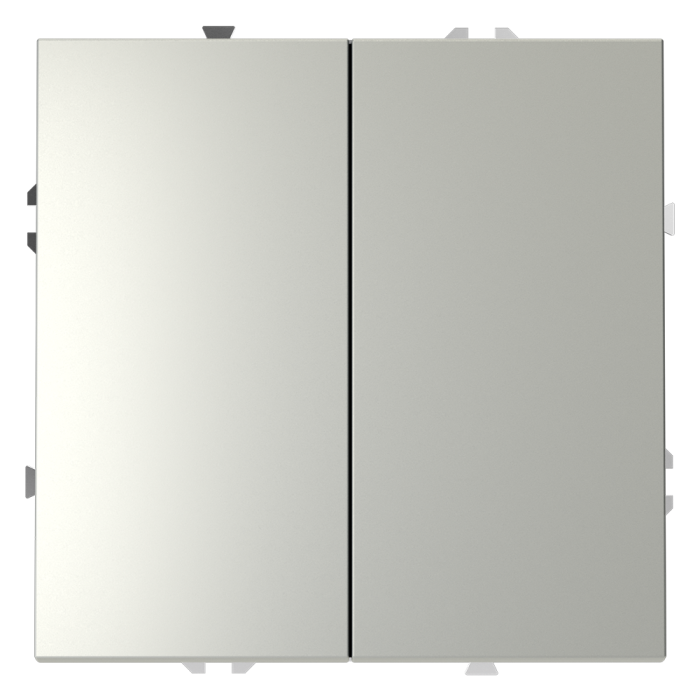 Проходной переключатель встраиваемый VOLTUM S70 двухклавишный 10А, (сталь)