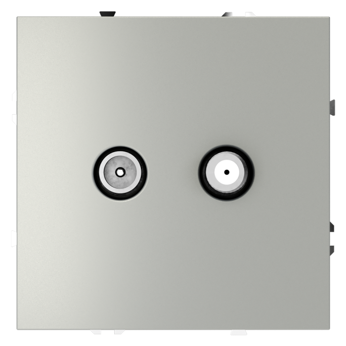 Розетка телевизионная встраиваемая VOLTUM S70 оконечная TV+SAT, (сталь)