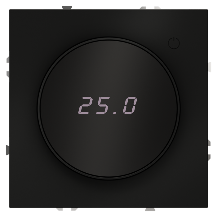 Терморегулятор электронный VOLTUM S70 с индикацией и датчиком, для теплого пола, (черный матовый)
