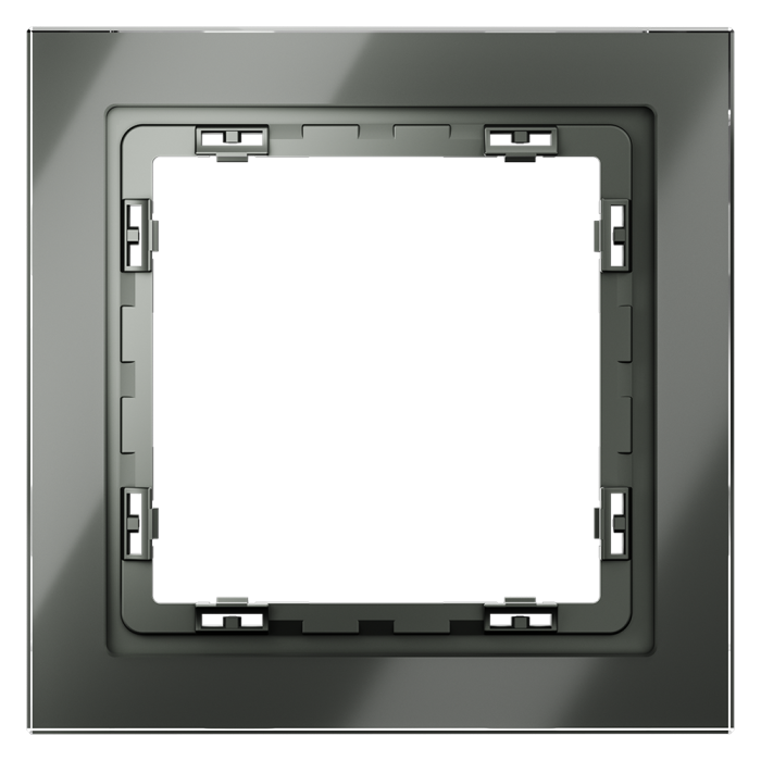 Рамка стеклянная VOLTUM S70 на 1 пост, (титан, стекло)