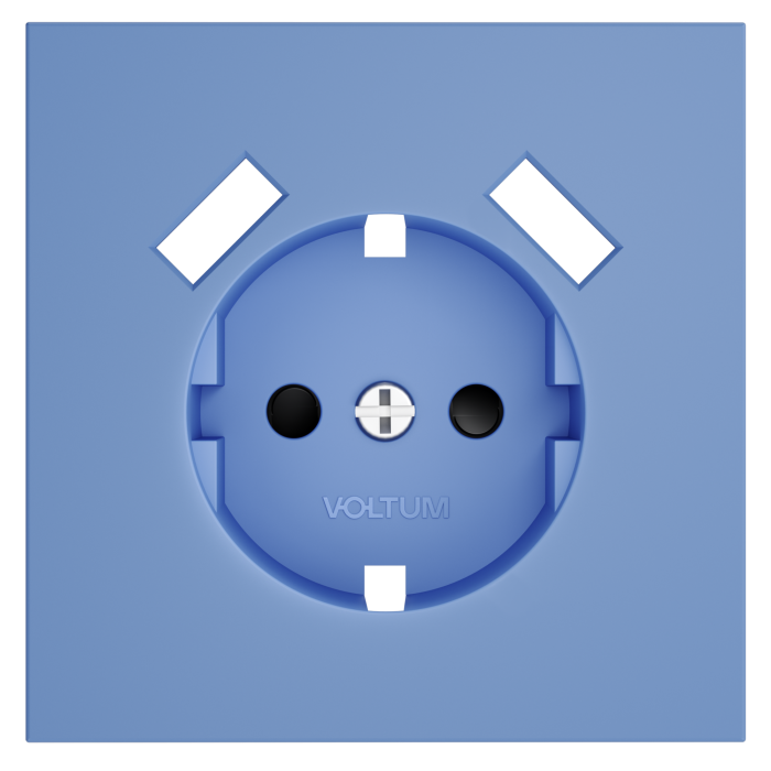 Накладка для розетки с заземлением и защитными шторками, с USB A+A, S70 (деним)