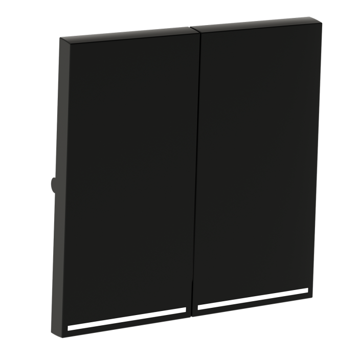 Клавиши для выключателя/переключателя двухклавишного с подсветкой, S70 (черный матовый)