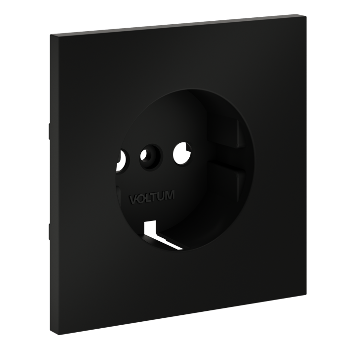 Накладка для розетки с заземлением, S70 (черный матовый)