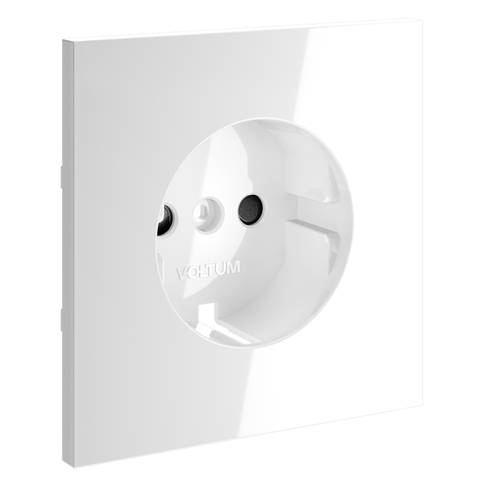 Накладка для розетки с заземлением и защитными шторками, S70 (белый глянцевый)