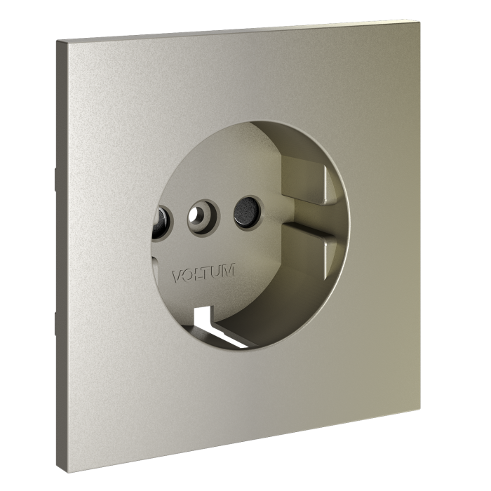 Накладка для розетки с заземлением и защитными шторками, S70 (шелк)