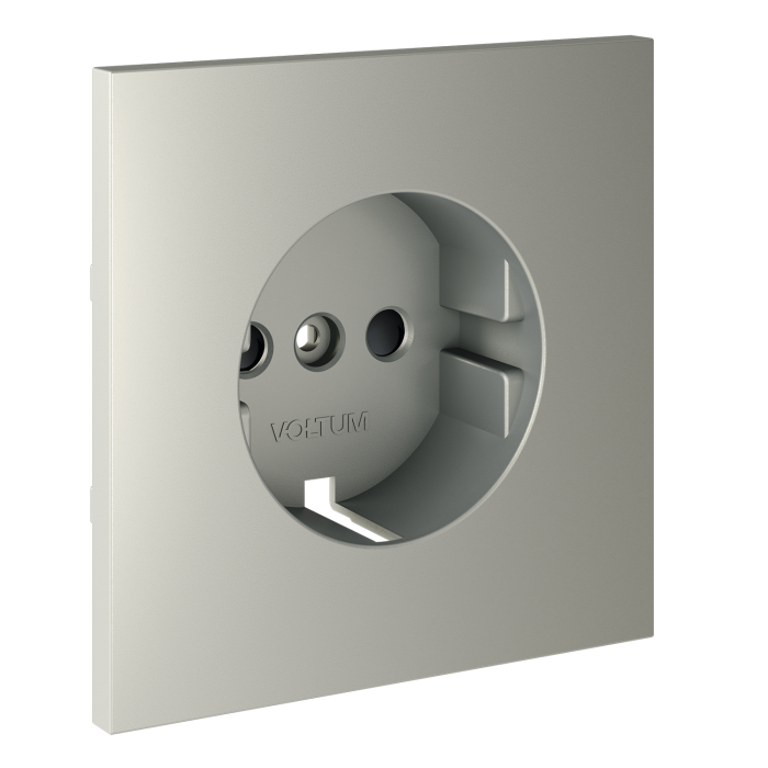 Накладка для розетки с заземлением и защитными шторками, S70 (сталь)