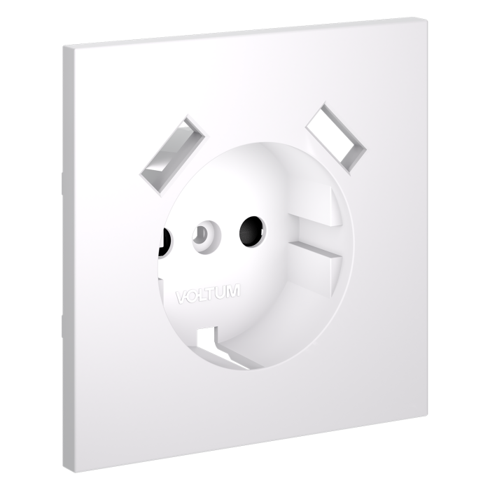 Накладка для розетки с заземлением и защитными шторками, с USB A+A, S70 (белый матовый)