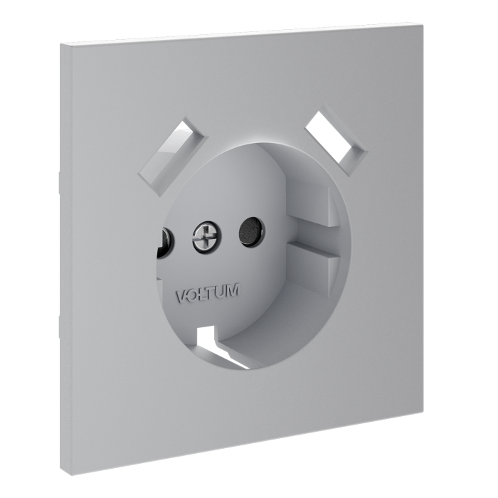 Накладка для розетки с заземлением и защитными шторками, с USB A+A, S70 (серый)