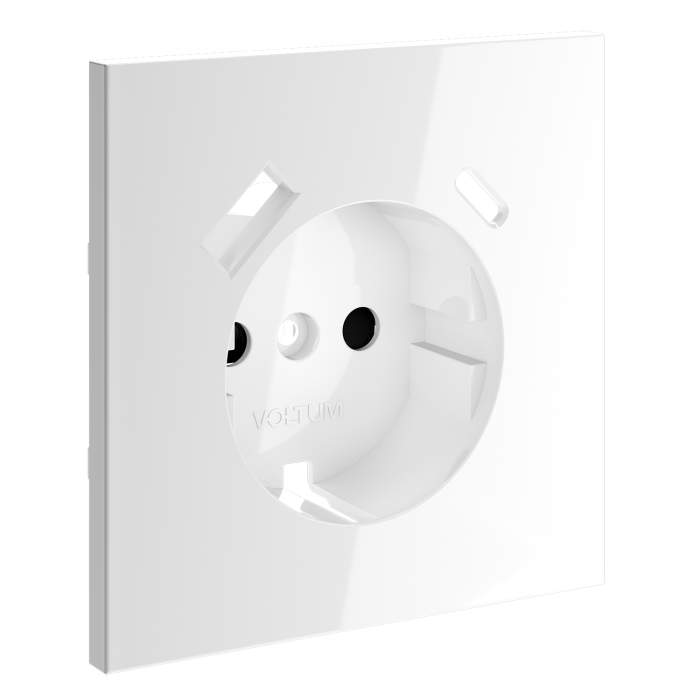 Накладка для розетки с заземлением и защитными шторками, с USB A+C, S70 (белый глянцевый)