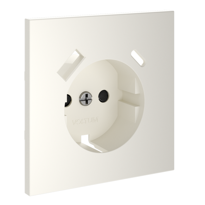 Накладка для розетки с заземлением и защитными шторками, с USB A+C, S70 (хлопок)