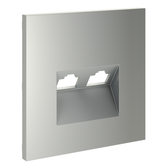 Накладка для розетки компьютерной двойной RJ45+RJ45 кат.6, S70 (сталь)