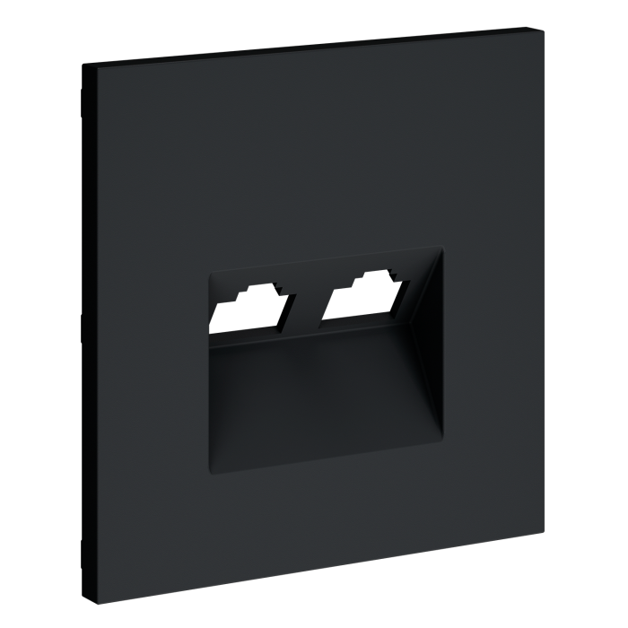 Накладка для розетки компьютерной двойной RJ45+RJ45 кат.6, S70 (графит)