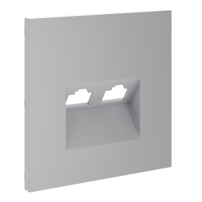 Накладка для розетки компьютерной двойной RJ45+RJ45 кат.6, S70 (серый)