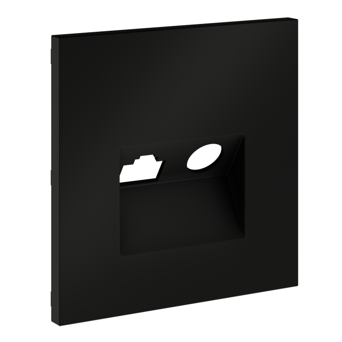 Накладка для розетки TV+RJ45 кат. 6, S70 (черный матовый)