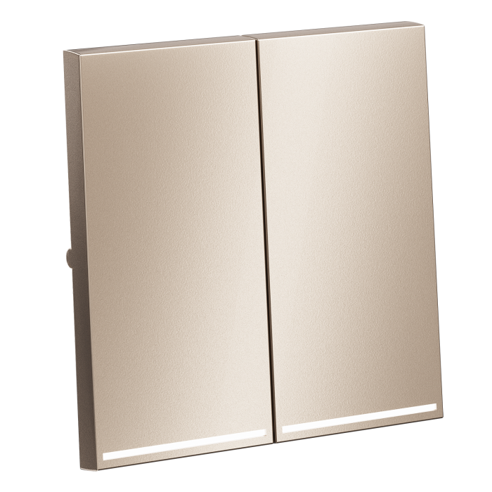 Клавиши для выключателя/переключателя двухклавишного с подсветкой, S70 Metal (платина)