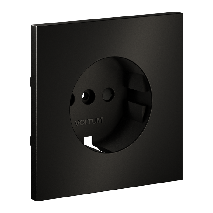 Накладка для розетки с заземлением и защитными шторками, S70 Metal (антрацит)