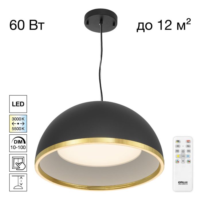 Подвесной светильник Citilux FLOOM CL736251 Золото, Черный