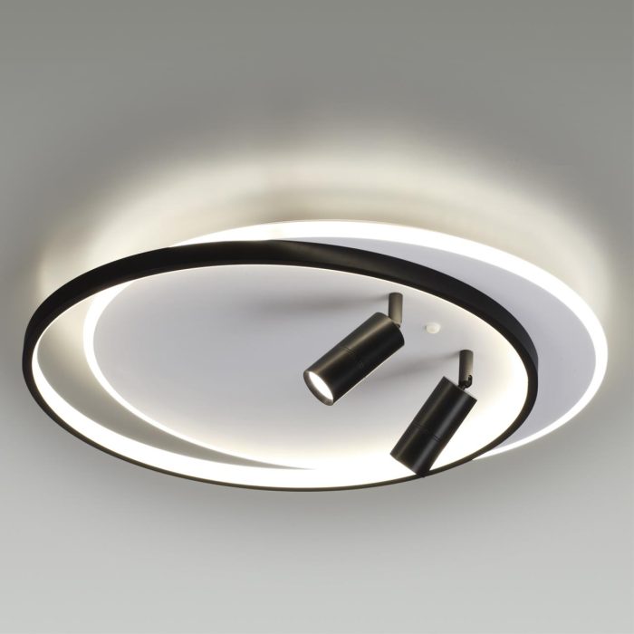 Потолочный светильник LUMION NAOKO, белый, черный/черный, LED, LED 87W, 3000K