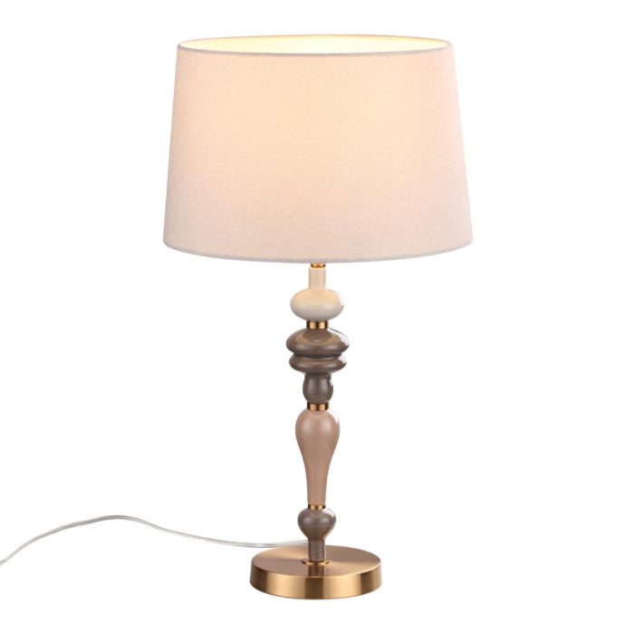 Настольная лампа ODEON LIGHT HOMI, античн бронза/бежевый, E27, 60W