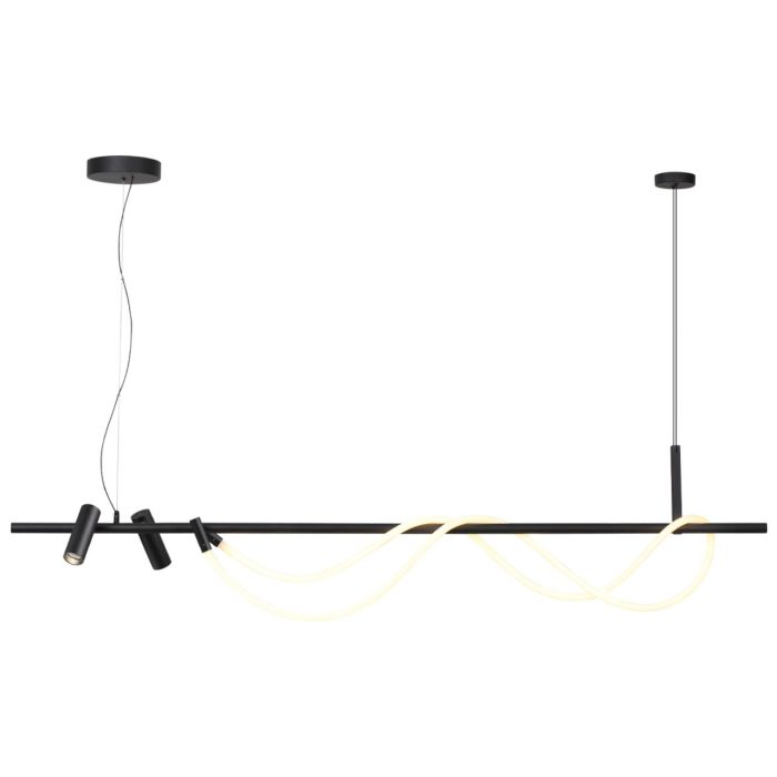 Подвесной светильник ODEON LIGHT CORDA, черный/белый, LED, LED 40W, 4000K