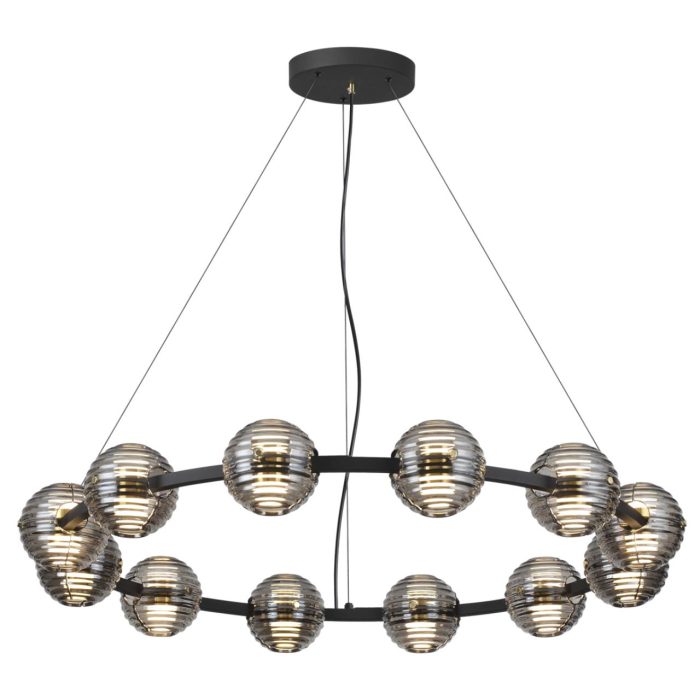 Подвесной светильник ODEON LIGHT TRONI, черн/золото, LED, LED 120W, 4000K