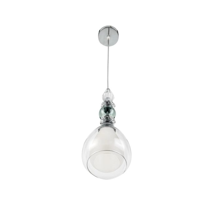 Подвесной светильник LUMION GANNA, хром, белый, прозрачный/хром, E27, 60W