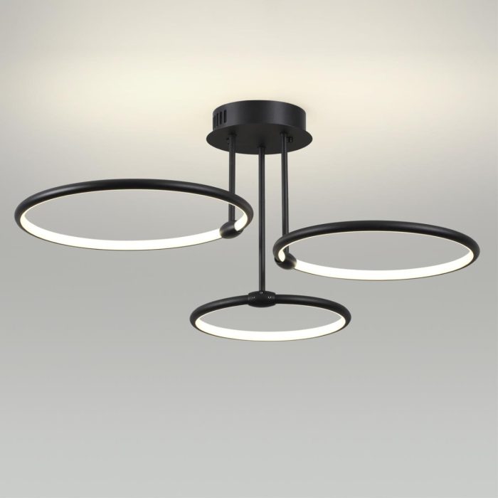 Потолочный светильник LUMION URSULA, черный, LED, LED 66W, 3000K