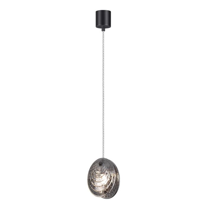 Подвесной светильник ODEON LIGHT MUSSELS, черный/дымчатый, G9, 40W