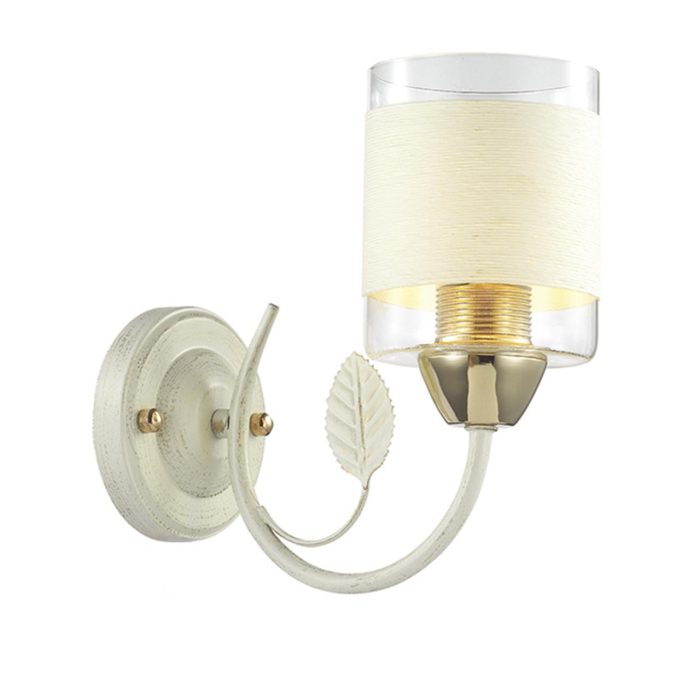 Бра LUMION FILLA, золото, белый с золотой патиной/белый, E27, 60W