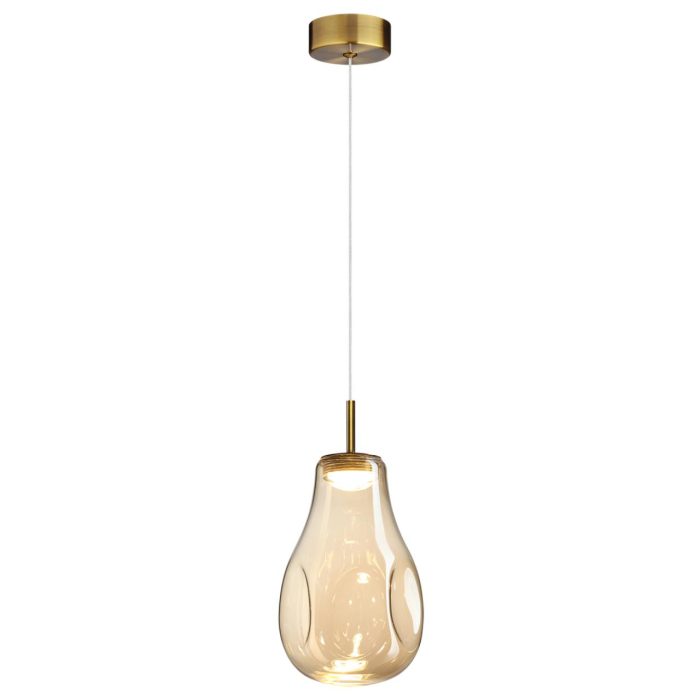 Подвесной светильник ODEON LIGHT NAVE, античн бронза/янтарный, LED, LED 4W, 4000K