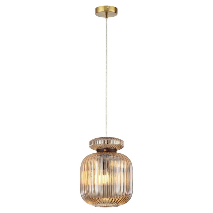 Подвесной светильник ODEON LIGHT JUGI, античн бронза/янтарный, E27, 60W