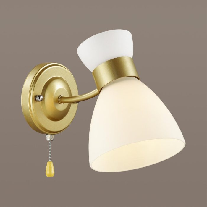 Бра LUMION WILMA, матовое золото, белый/золотой, E27, 60W