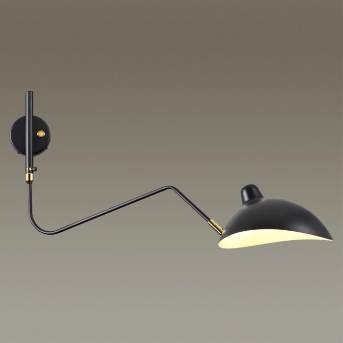Бра ODEON LIGHT KERBI, черный/золотой, E27, 40W