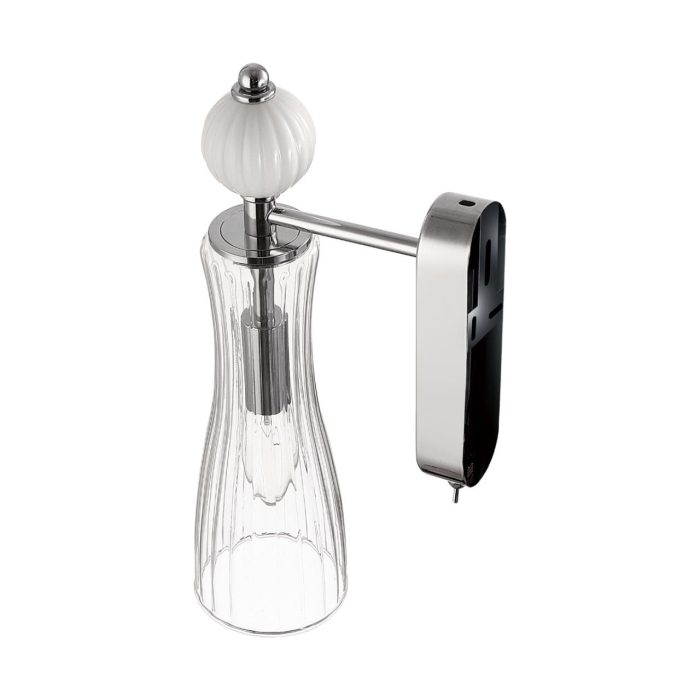 Бра LUMION EMILY, хром, белый, прозрачный/хром, белый, E14, 40W