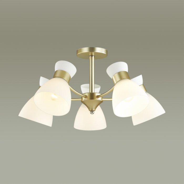 Потолочный светильник LUMION WILMA, матовое золото, белый/золотой, E27, 300W