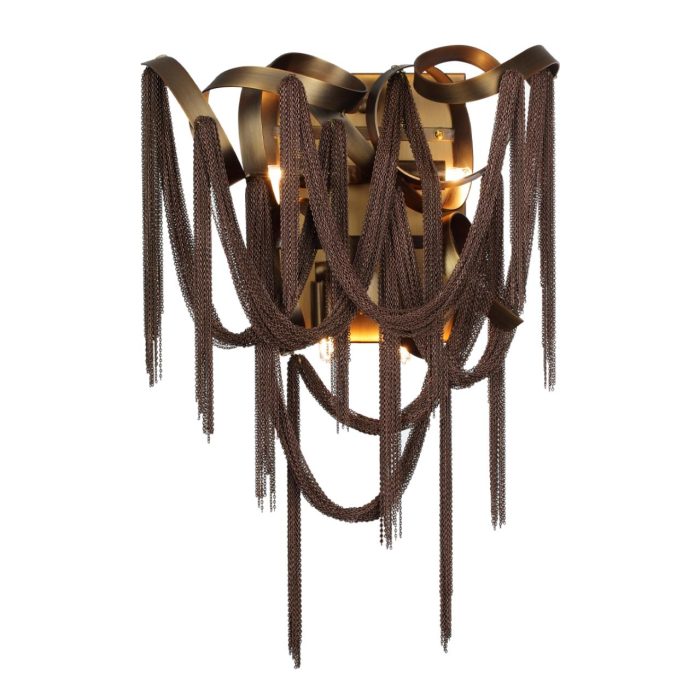 Бра ODEON LIGHT CHAINY, античная бронза/коричневый, G9, 160W