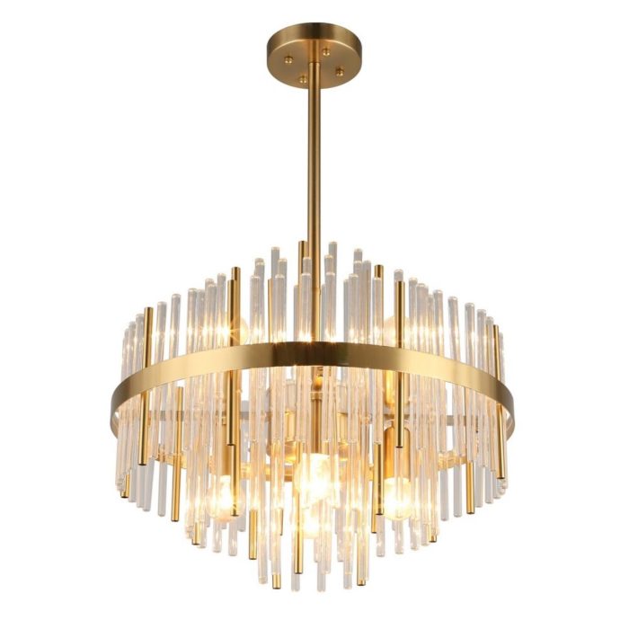 Люстра потолочная Omnilux Alatri OML-69217-06, латунь + прозрачный