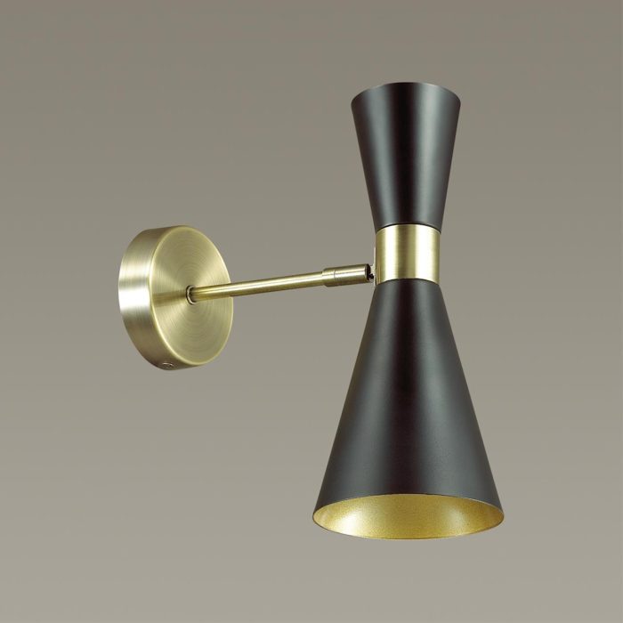 Бра LUMION QUINN, античная бронза, матовый черный/бронзовый, E14, 60W