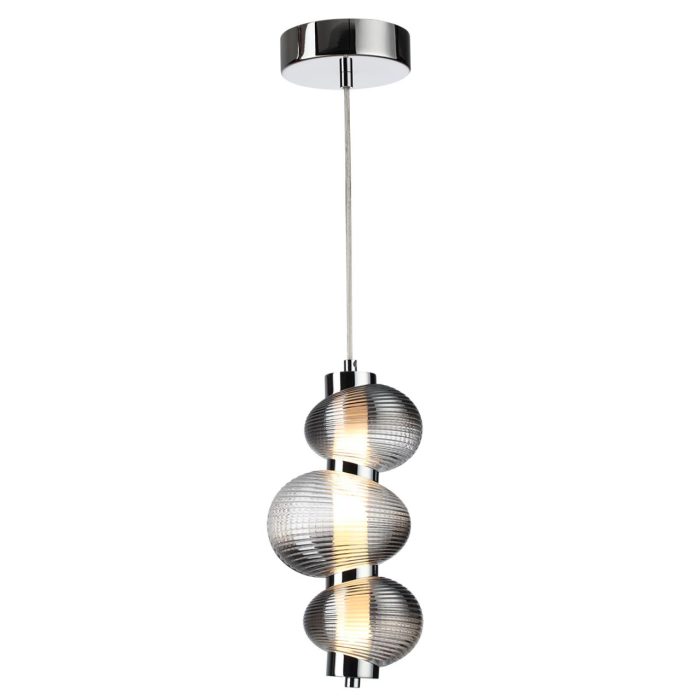 Подвесной светильник ODEON LIGHT BRUCO, хром/дымчатый градиент, LED, LED 12W, 4000K