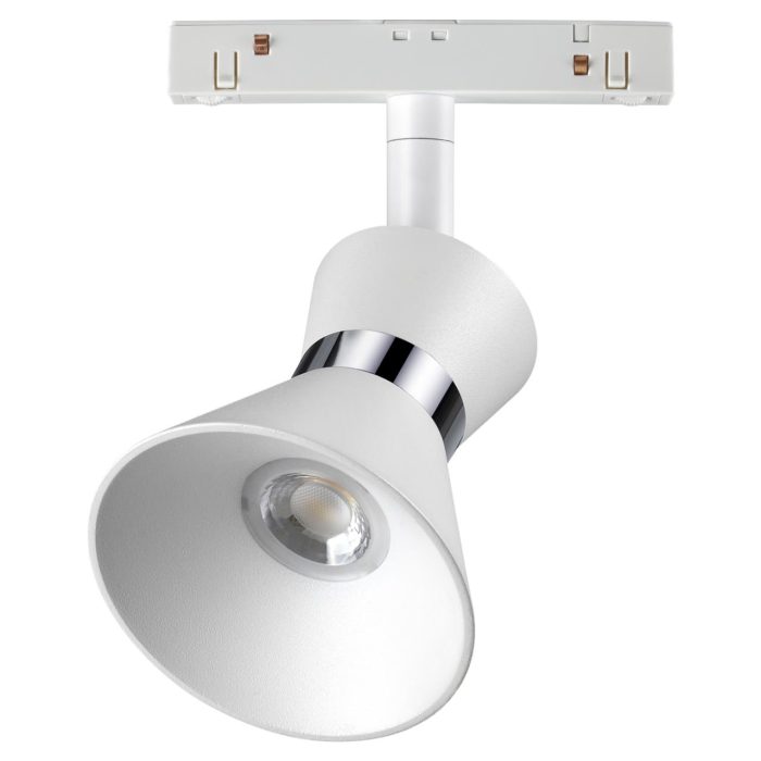 Трековый светильник NOVOTECH FLUM, белый/хром, LED, LED 10W, 4000K