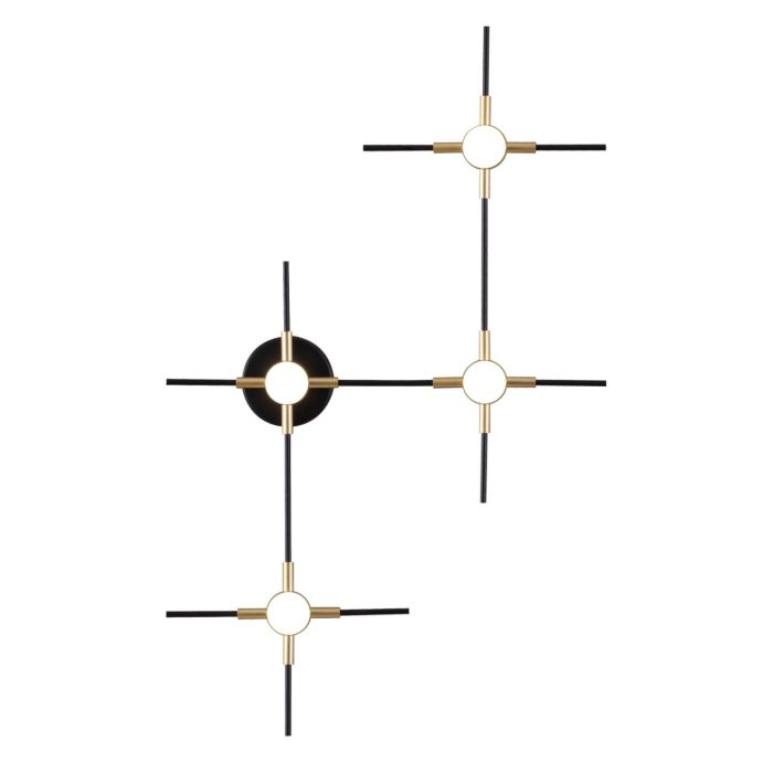 Бра ODEON LIGHT COSTELLA, золотистый/черный, LED, LED 14W, 4000K