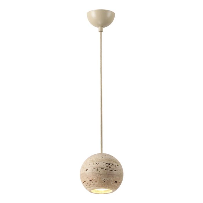 Подвесной светильник ODEON LIGHT TRAVERTINO, бежевый/камень (травертин), GU10 LED, LED 7W