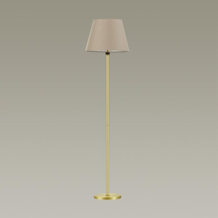 Торшер LUMION MONTANA, античная латунь, бежевый/латунь, E14, 40W