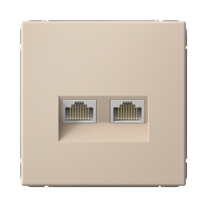 ArtGallery розетка двойная компьютерная RJ45+RJ45, кат.6А, механизм, песочный