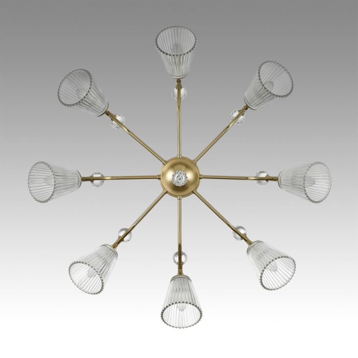 Потолочный светильник LUMION AURICA, латунь, прозрачный/латунь, E14, 320W
