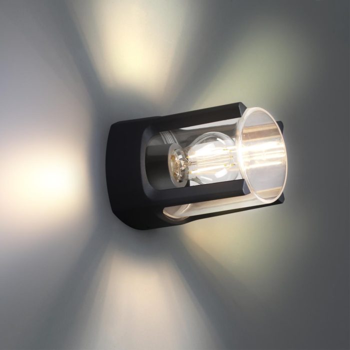 Бра NOVOTECH VISIO, черный/прозрачный, E27, 20W